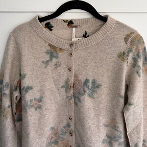 Free People Nocturnal Floral Patterned Cashmere Cardigan
